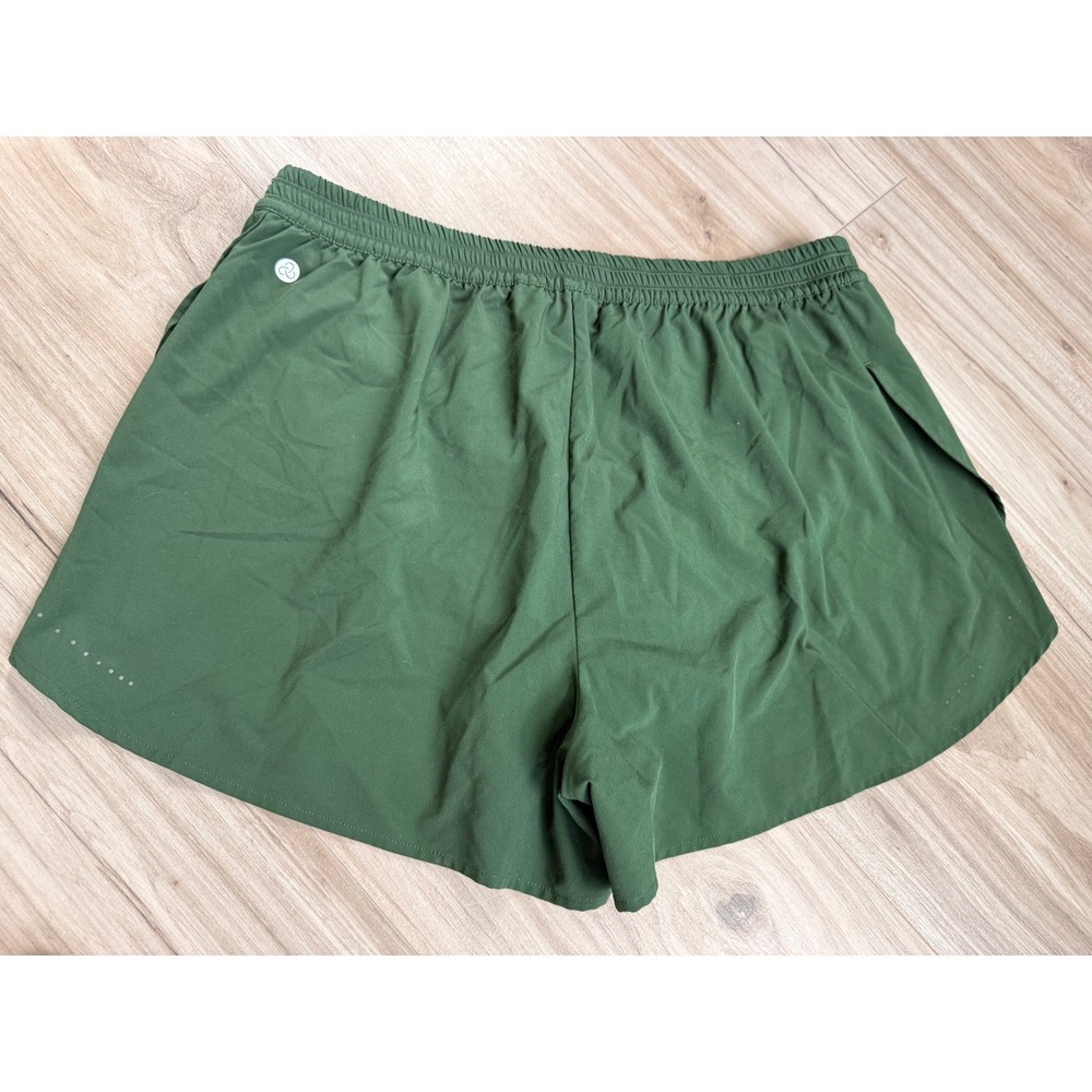 Zella Womens Forest Green Running Shorts Elastic Waist Reflective Size Medium - Picture 7 of 7